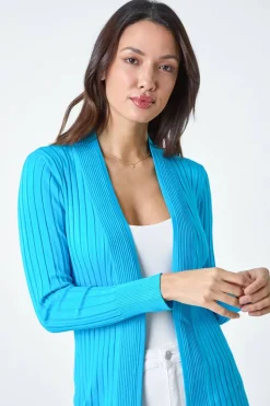Roman Turquoise Ribbed Longline Cardigan