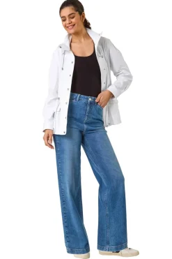 Roman White Buttoned Safari Jacket