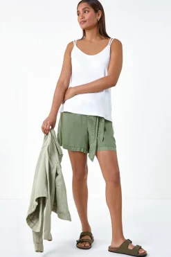 Roman White Double Strap V-Neck Stretch Vest Top