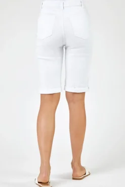 Roman White Essential Stretch Knee Length Shorts