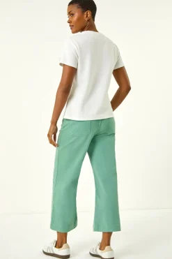 Roman White Floral Applique T-shirt