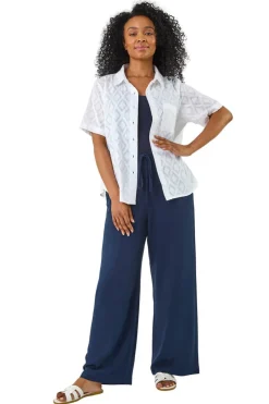 Roman White Petite Jacquard One Pocket Shirt