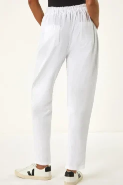 Roman White Seam Detail Cropped Trousers