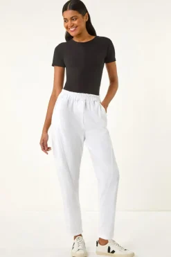Roman White Seam Detail Cropped Trousers