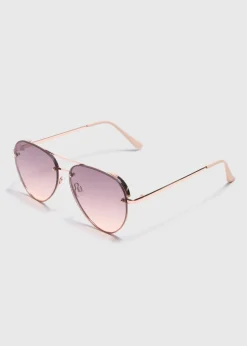 Rose Gold Ombre Aviator Sunglasses