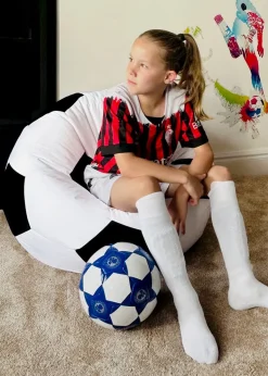 rucomfy Black/White Kids Outdoor Football Beanbag