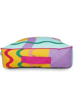 rucomfy Indoor/Outdoor Box Floor Cushion Doodle Print Beanbag