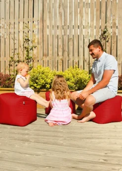 rucomfy Indoor/Outdoor Cube Red Beanbag