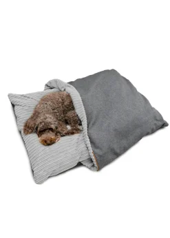 rucomfy Jumbo Cord Burrower Large Platinum Grey Pet Bed