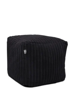 rucomfy Jumbo Cord Cube Black Beanbag