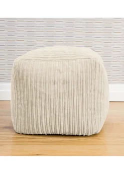rucomfy Jumbo Cord Cube Ivory Beanbag