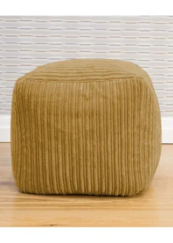 rucomfy Jumbo Cord Cube Mustard Beanbag
