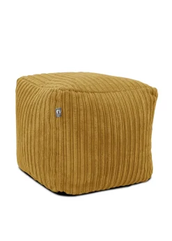rucomfy Jumbo Cord Cube Mustard Beanbag