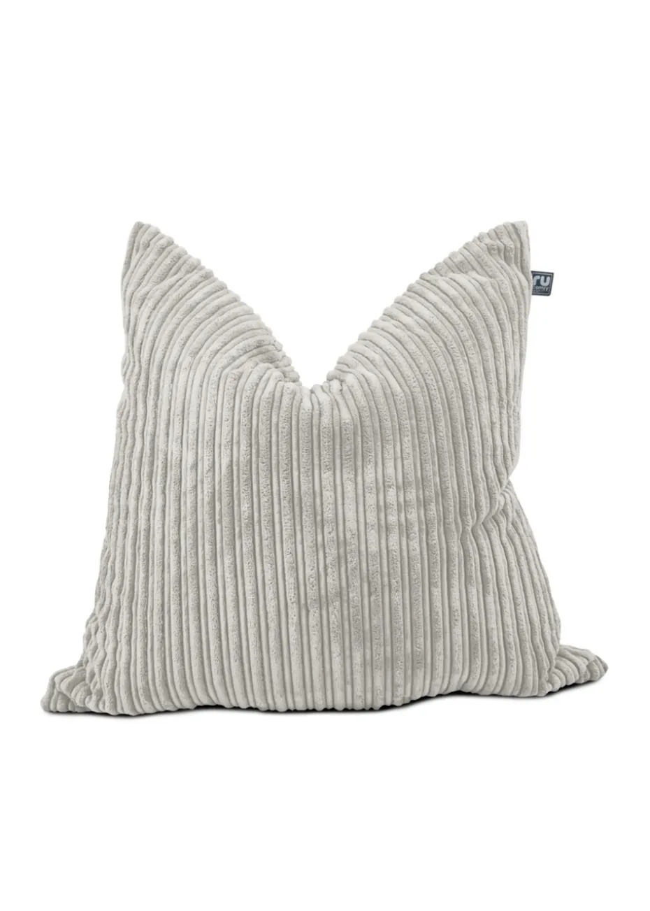 rucomfy Jumbo Cord Floor Cushion Platinum Grey Beanbag