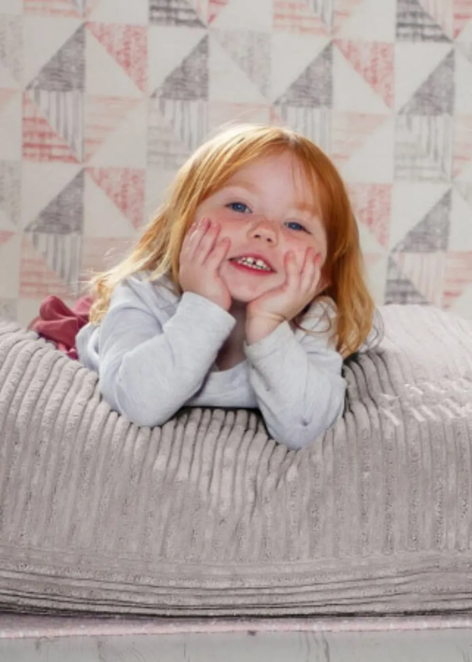 rucomfy Jumbo Cord Floor Cushion Platinum Grey Beanbag