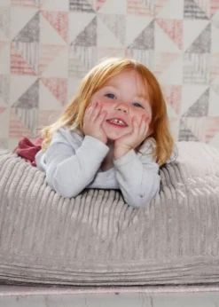 rucomfy Jumbo Cord Floor Cushion Platinum Grey Beanbag