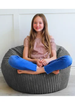 rucomfy Jumbo Cord Kids Slouchbag Slate Grey Beanbag