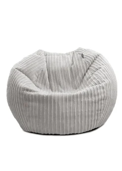 rucomfy Jumbo Cord Kids Slouchbag Platinum Grey Beanbag