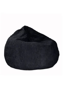 rucomfy Jumbo Cord Slouchbag Black Beanbag