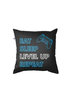 rucomfy Printed Eat Sleep Level Up Repeat Cushion