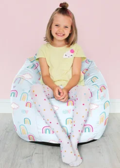 rucomfy Printed Kids Classic Rainbow Sky Beanbag