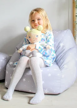 rucomfy Printed Kids Snuggle Chair Platinum Stars Beanbag