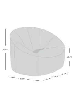 rucomfy Ribbed Faux Fur Zen Chair Cream Beanbag