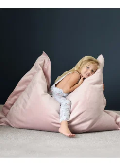 rucomfy Velvet Junior Squarbie Pink Beanbag