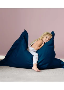 rucomfy Velvet Junior Squarbie Peacock Blue Beanbag