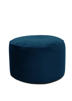 rucomfy Velvet Pouffe Peacock Blue Beanbag