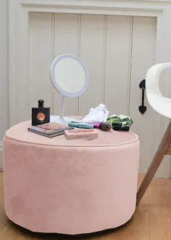 rucomfy Velvet Pouffe Pink Beanbag