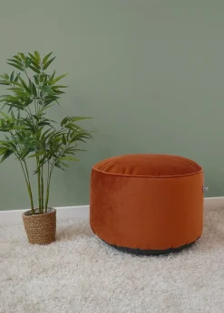 rucomfy Velvet Pouffe Rust Beanbag