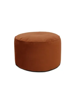 rucomfy Velvet Pouffe Rust Beanbag