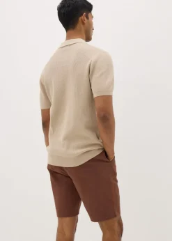 Rust Slim Fit Chino Shorts