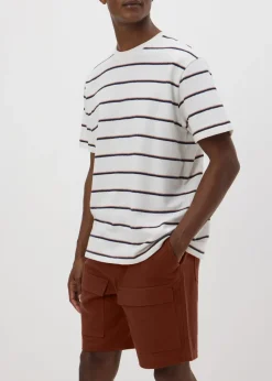 Rust Textured Cargo Shorts