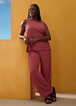 Rust Textured Co Ord Vest Top