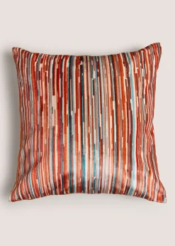 Rust Velvet Stripe Cushion