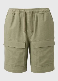 Sage Green Textured Pocket Shorts