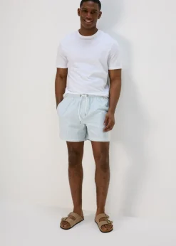 Sage Stripe Seersucker Swim Shorts