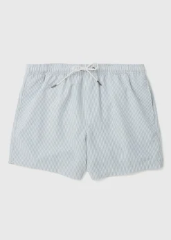 Sage Stripe Seersucker Swim Shorts