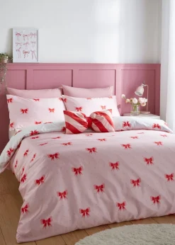 Sassy B Dotty Bows Soft Microfibre Reversible Duvet Cover Set