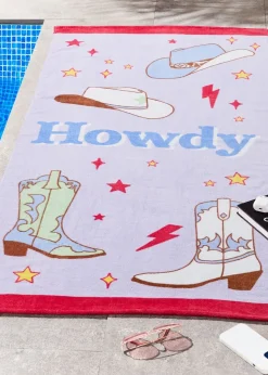Sassy B Howdy Cowgirl Cotton Beach Towel