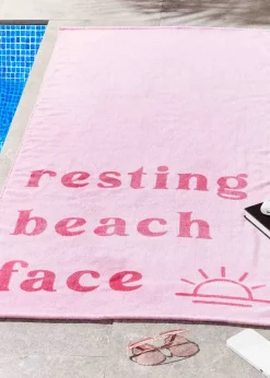 Sassy B Resting Beach Face Cotton Beach Towel