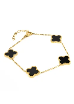 Say It With Gold & Black Luck Chain Bracelet
