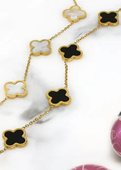 Say It With Gold & Black Luck Chain Bracelet