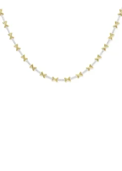 Say It With Gold Kiss Tennis Necklace