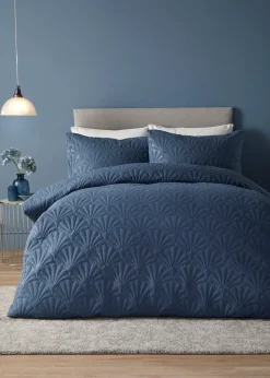 Serene Cavali Dark Blue Pinsonic Duvet Cover Set