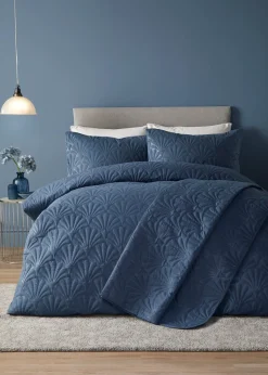 Serene Cavali Dark Blue Pinsonic Duvet Cover Set