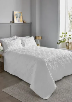 Serene Cavali Pinsonic White Bedspread