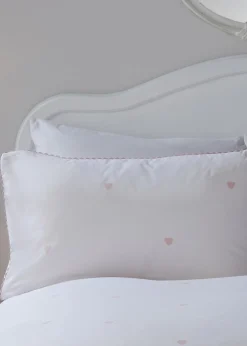 Serene Decorative Heart Pink Duvet Cover Set